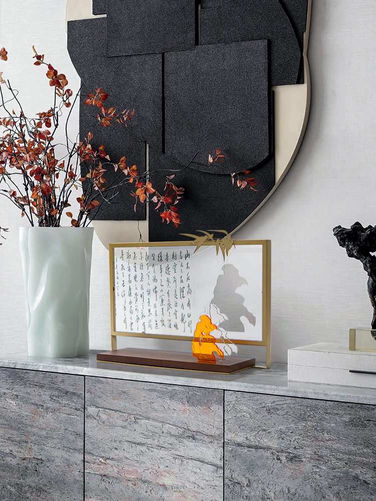 新中式禅意摆件中国风客厅玄关博古架酒柜办公室样板间创意装饰品