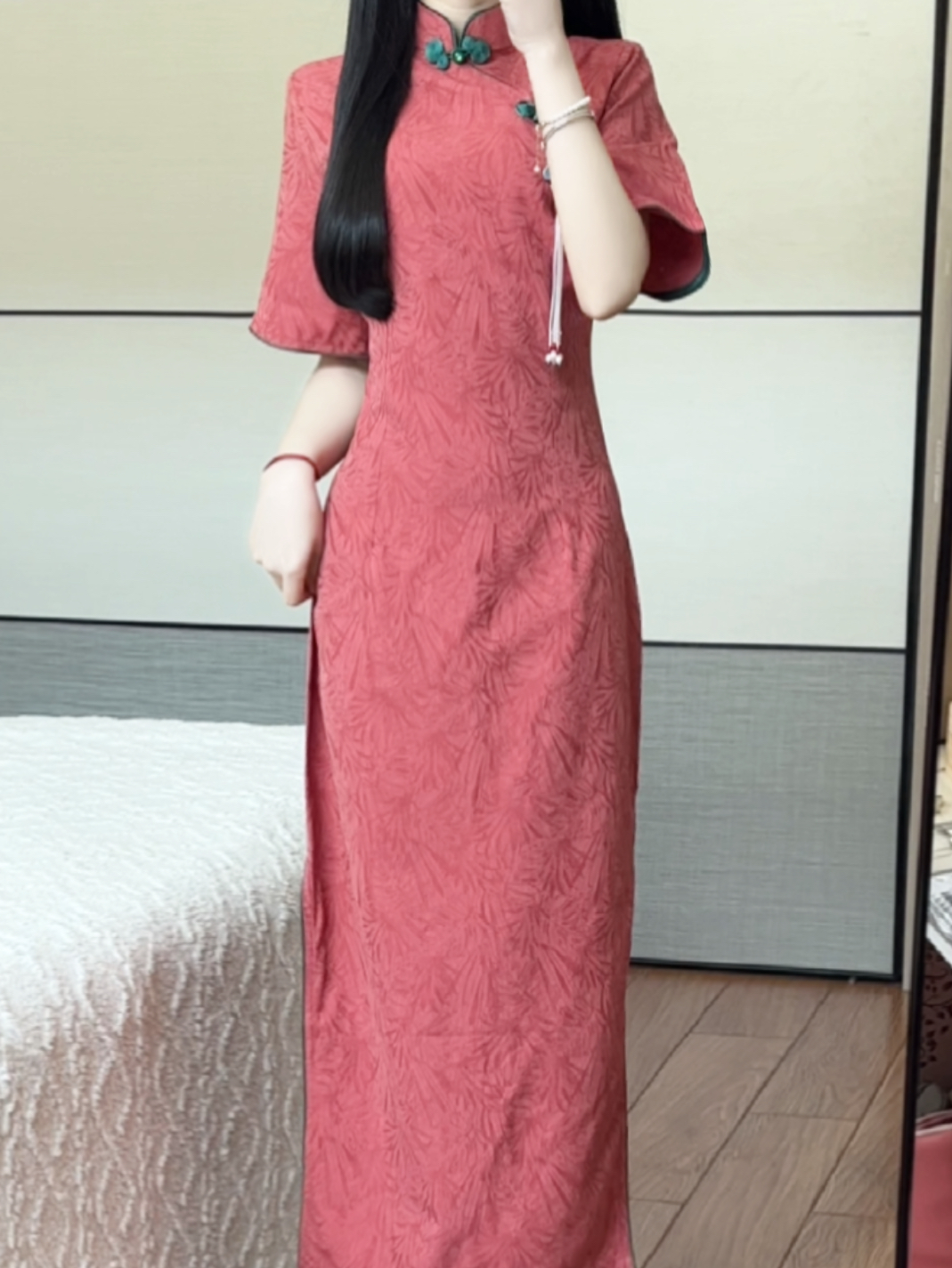 抹茶麻薯2024年春夏季新款改良旗袍气质老上海复古民国风短袖长裙