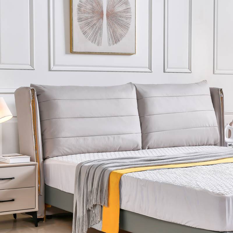 新款床头板软包科技布简约现代双人床靠单买个床头靠背真皮定制