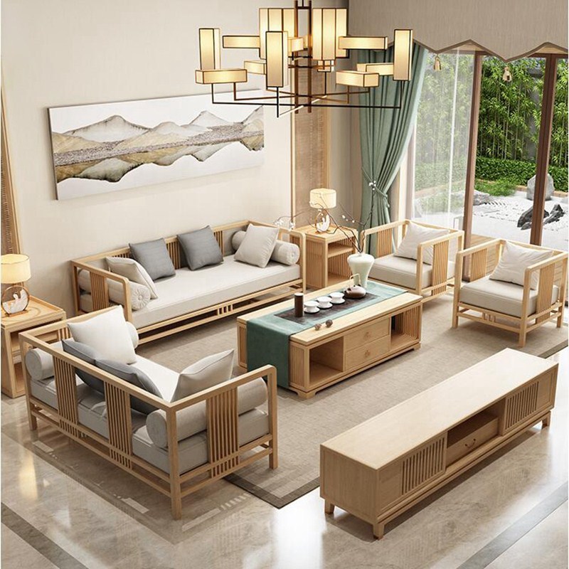 速发新中式沙发别墅客厅实木大小户型中国风禅意简约原木家装家具