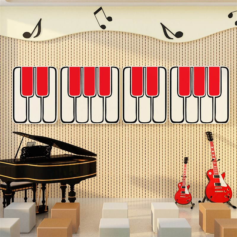 音乐教室墙面装饰钢琴行房艺术中心布置辅导培训机构班背景贴纸画
