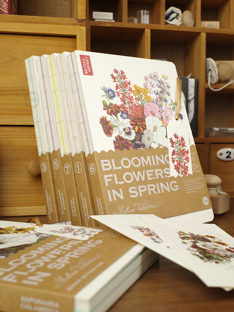 九口山 大英图书馆 超越时间的书系列花卉B6空白笔记本插图卡片集