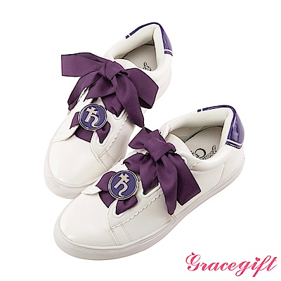 Grace gift-美少女戰士變身器緞帶休閒鞋 紫