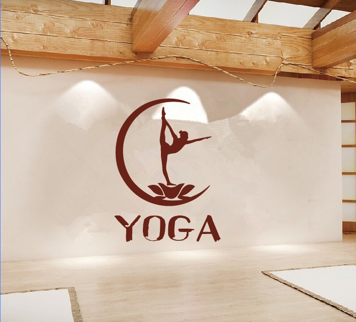 瑜伽室人物体式墙贴纸养生馆健身房玻璃橱窗墙壁装饰贴画