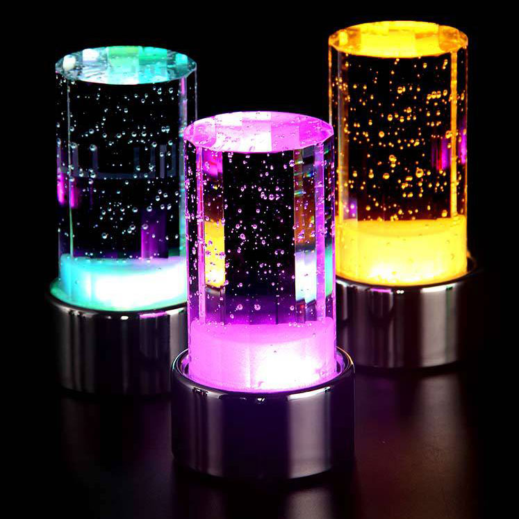 现代简约节能圆柱LED水晶酒吧充电小夜灯喂奶照明