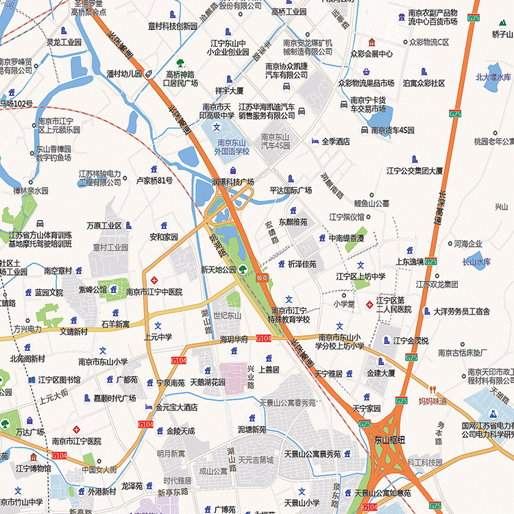 2022新款南京市城区地图办公室挂图高清防水墙壁装饰实物推荐定制