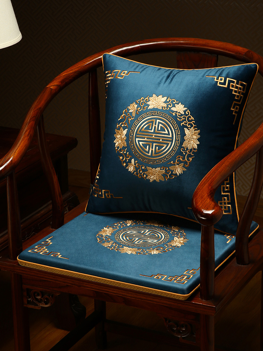 中式椅子坐垫中国风红木圈椅太师椅垫家用简约现代防滑定制座垫