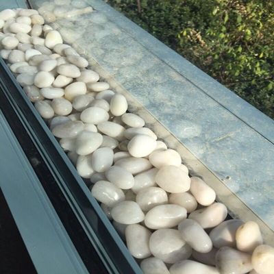 吉林50斤抛光白色鹅卵石庭院铺地鱼缸造景石装饰天然雨花石
