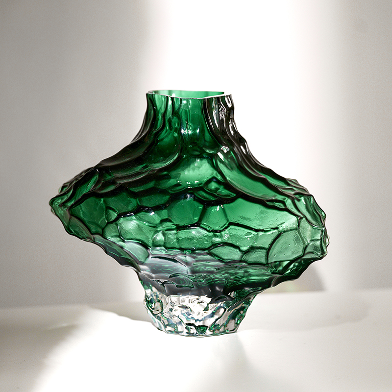 正品北欧山谷玻璃花瓶丹麦峡谷客厅透明插花水养轻奢高档创意艺术