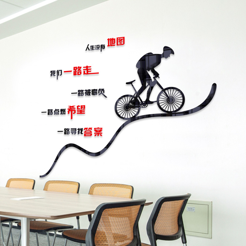 人生没有地图3D亚克力立体企业公司办公室布置文化墙励志标语墙贴