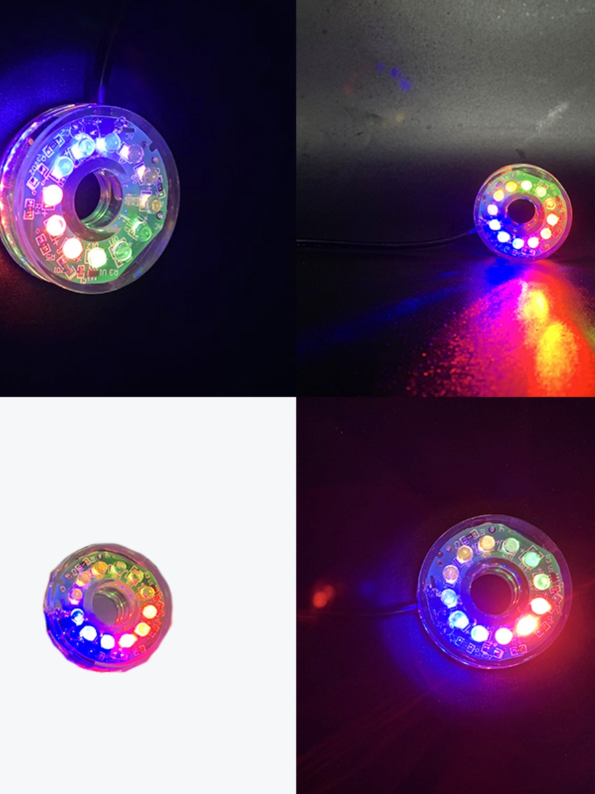 彩灯潜水泵假山流水鱼缸盆景水族USB照明喷泉装饰陆两用LED彩灯光