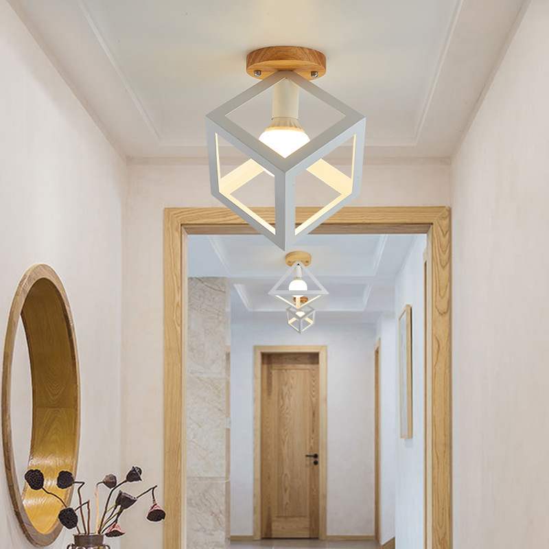新款 北欧创意木艺吸跨境轻奢艺术过道灯家用卧室走廊顶灯