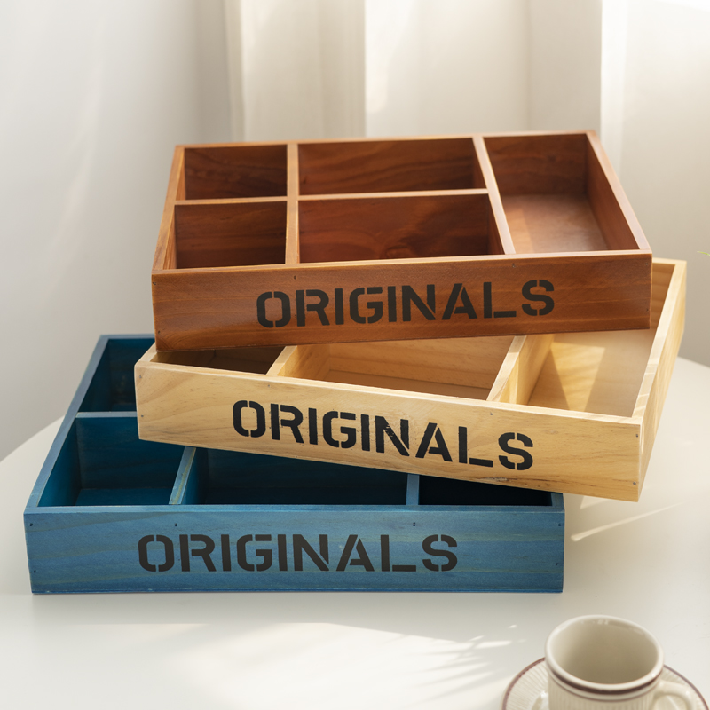 木质抽屉收纳盒内置分类分格整理盒可放办公书桌里的文具首饰分隔