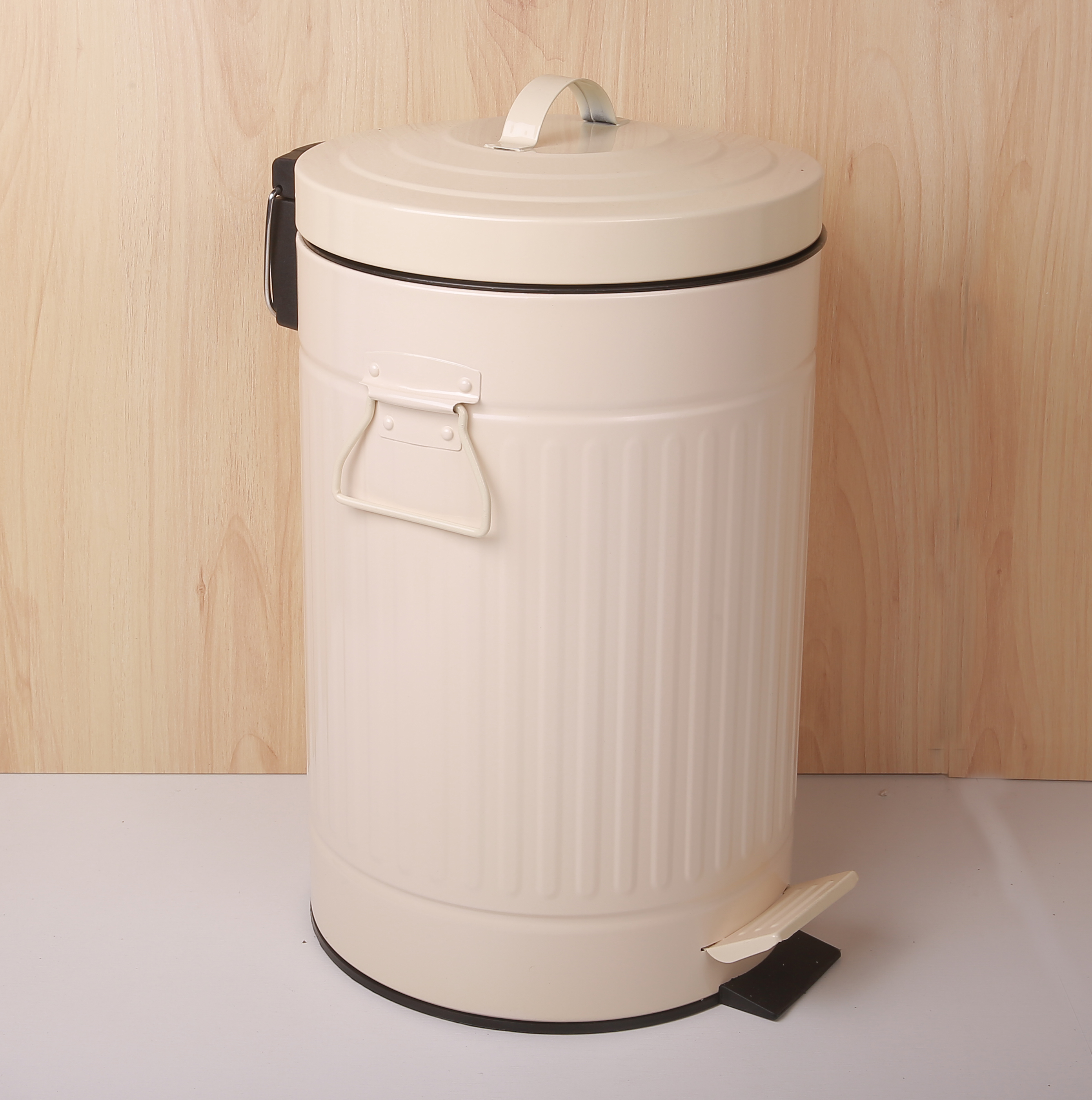 复古奶油风罗马柱脚踏不锈钢垃圾桶 轻奢家用厨房卫生桶收纳桶