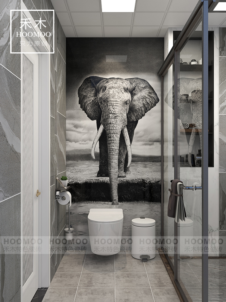 砖瓷砖厕所轻奢玄关岩大象禾艺术画板现代背景墙木卫生间客厅沙发