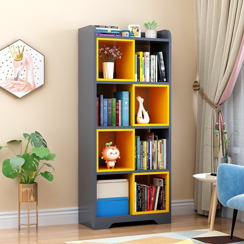 简约现代简易书架落地家用小书柜省空间学生大容量多层儿童置物架