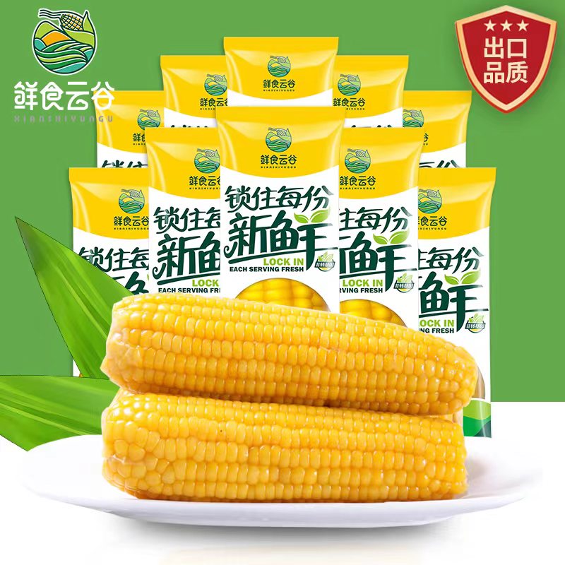8支新季玉米东北糯玉米 新鲜现摘粘玉米棒真空包装黄糯玉米黏苞米
