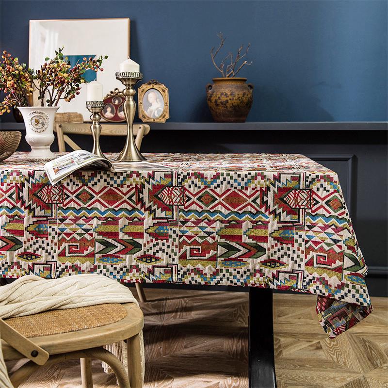 美式棉麻布艺餐厅桌布轻奢客厅茶几家用长方形餐桌桌垫防尘台布
