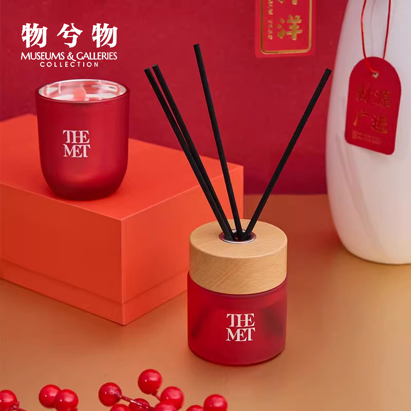 物兮物 博物馆系列红色logo香薰蜡烛中国红氛围感乔迁结婚伴手礼