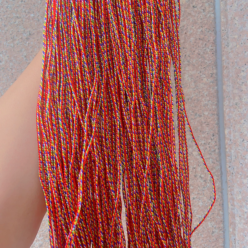 立夏端午节蛋兜蛋袋蛋网DIY活动手工制作编制涤纶五彩绳线75厘米