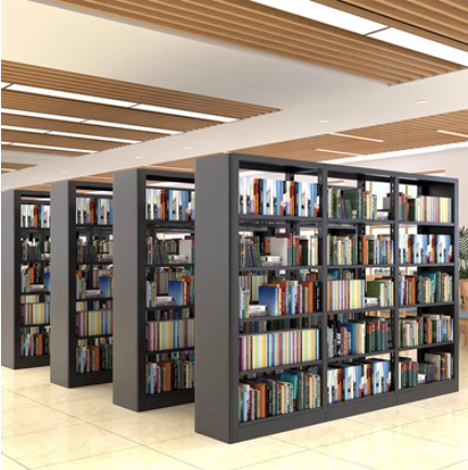 钢制学校图书馆阅览室书架书店专用单双面书架档案资料架铁书架子