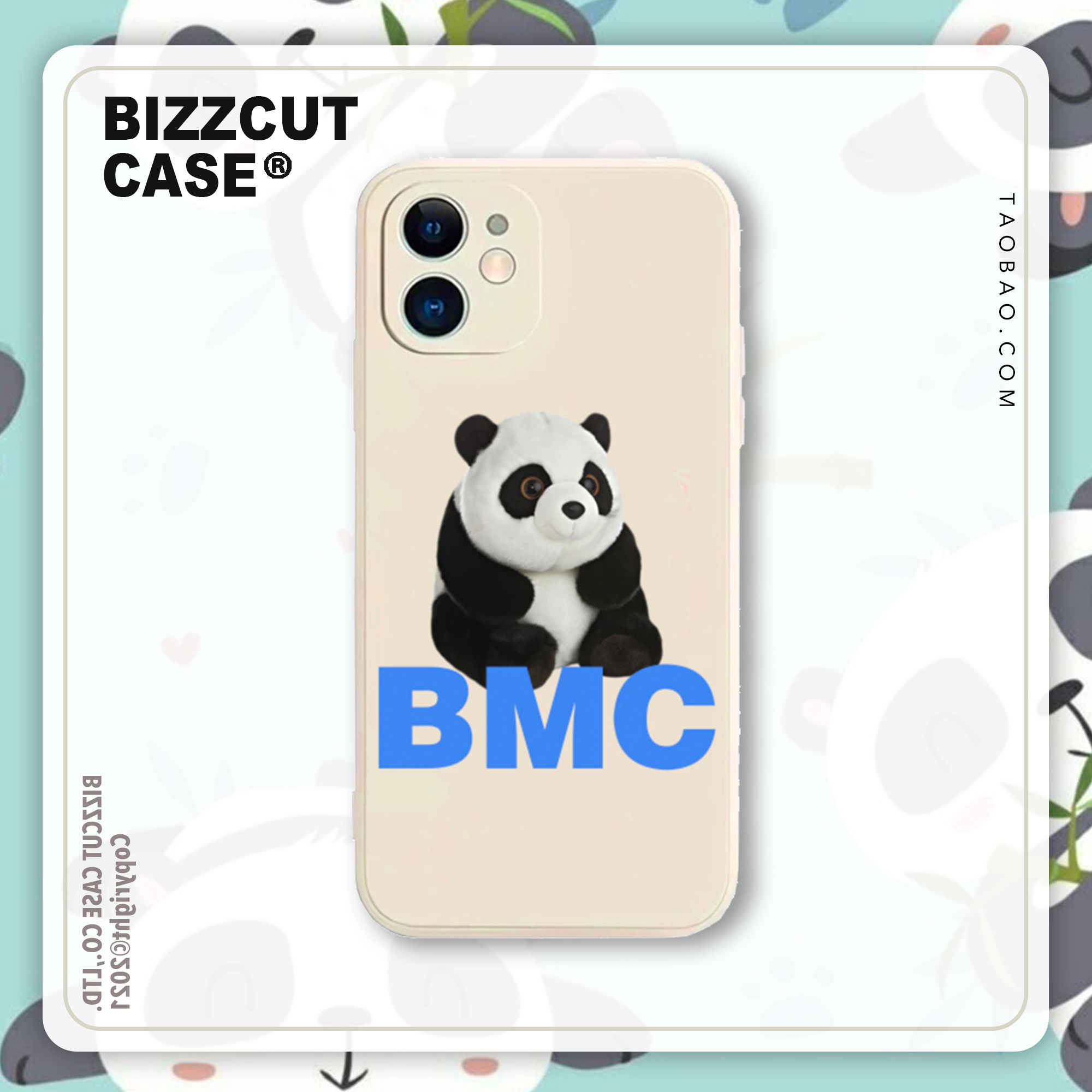 别闹BIZZCUT手机壳适用于苹果13iphone创意可爱毛绒熊猫印花软壳