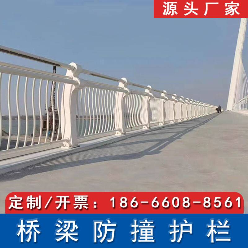 河道桥梁护栏碳钢高架桥面防撞栏杆不锈钢复合管景观防护栏杆广东