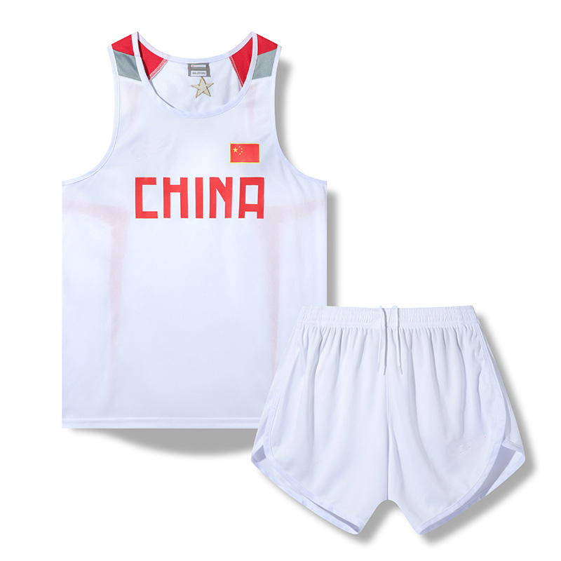 中国田径服套装男女体育生训练服学生体考比赛服运动服背心速干