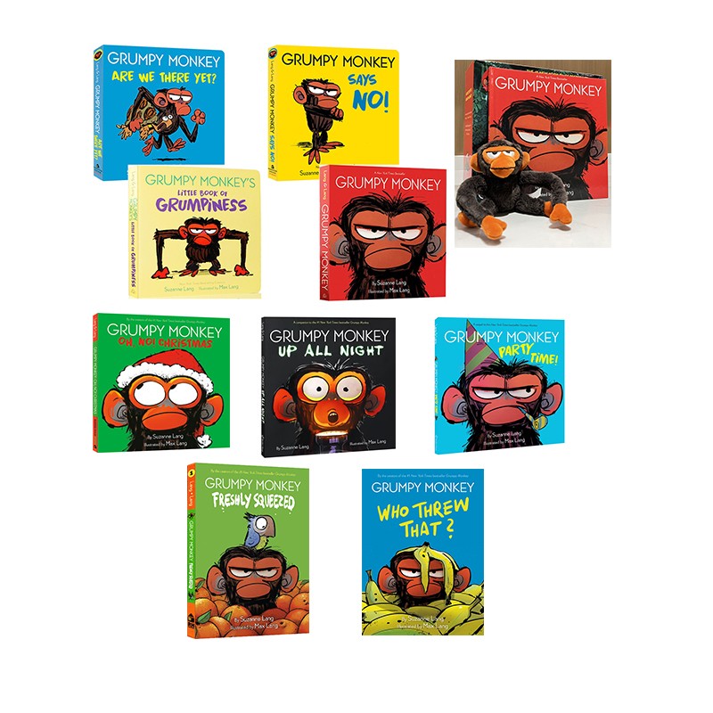 英文原版 Grumpy Monkey Says No! / Are We There Yet 暴怒猴系列 4册 纸板书 幼儿情绪管理绘本 儿童故事图画书 亲子共读 2-4岁