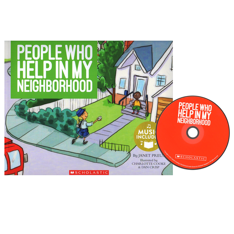 英文原版 Cantata Learning系列 People Who Help In My Neighbourhood 帮忙送消息的人 儿童职业启蒙认知绘本附CD 歌谣学英语