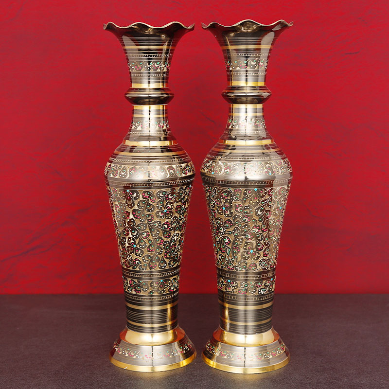 铜花瓶一对装饰品摆件客厅餐厅家居摆设巴基斯坦铜器手工制作礼物