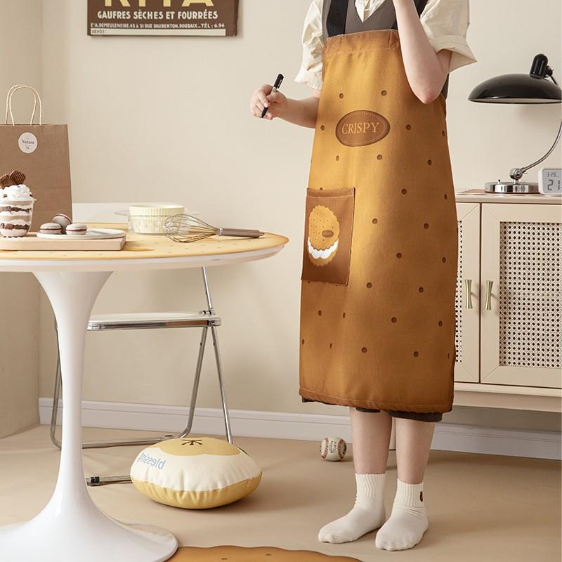 童趣系列布艺围裙无袖家居厨房烘焙裙做饭围腰厨师罩衣防水女