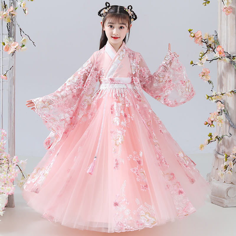 女童汉服夏款2024新款夏季儿童唐装日常古风超仙中国风古装公主裙