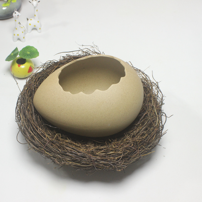 鸡蛋壳鸵鸟蛋餐具鸟巢鸟窝餐厅冷饮甜品碗火锅烧烤店个性创意摆盘