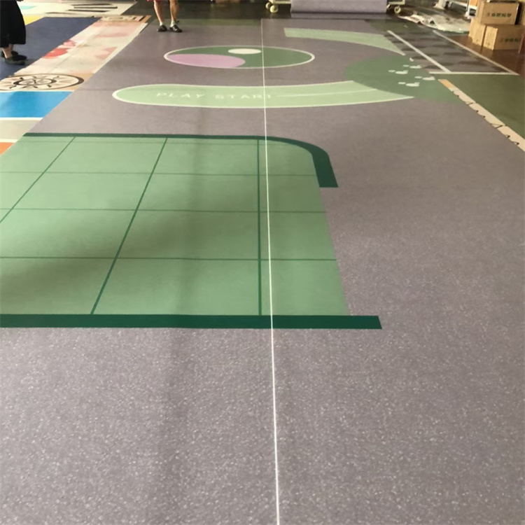 篮球场满铺易打理防滑加厚上海铺PVC塑胶地板定制地胶机场图书馆