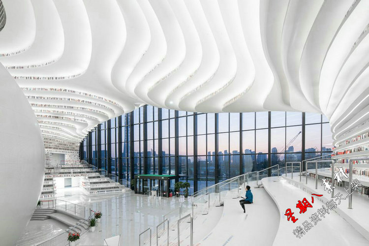 c396天津滨海网红图书馆效果图设计方案CAD施工图纸建筑结构物料