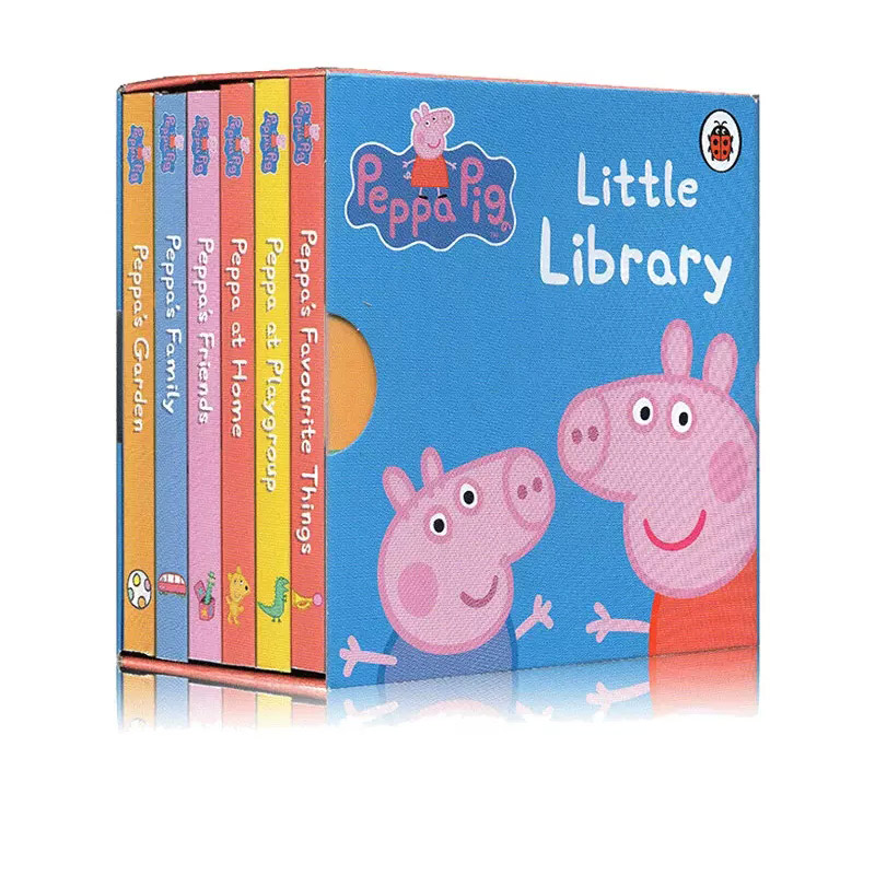 英文原版 小猪佩奇6册盒装手掌纸板书Peppa Pig:Little Library粉红猪小妹小小图书馆 儿童英语启蒙绘本 亲子睡前故事书