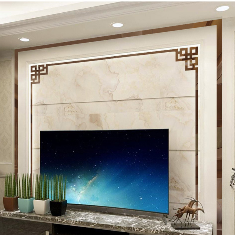 中式角花自粘客厅电视背景墙线条天花吊顶装饰对角贴3d立体墙贴