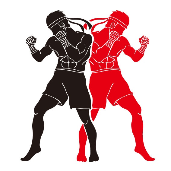 泰拳搏击人物玻璃贴纸武术馆格斗比赛武术动作装饰墙贴画自粘防水