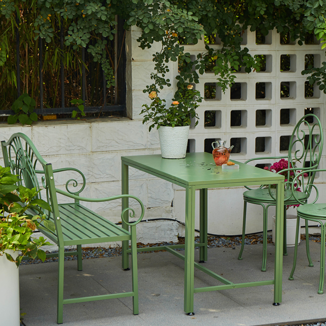 阳台铁艺桌椅组合花园户外室内田园庭院室外露台双人长椅休闲茶几