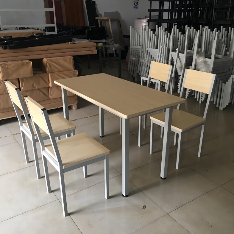 快餐店分体一餐桌椅桌靠背椅四餐桌椅组合椅简约员工餐厅食堂餐桌