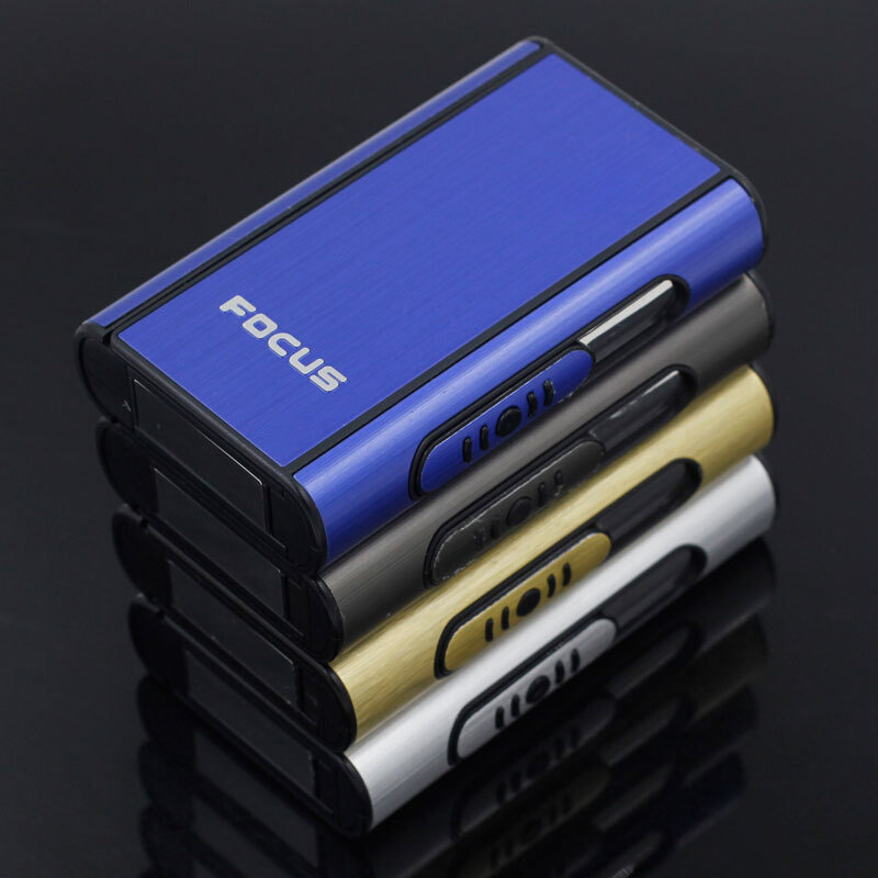 Focus焦点自动弹烟盒个性超薄铝塑装烟盒10支装YH006个性