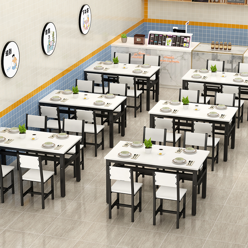 桌子餐桌商用餐厅长方形简易餐饮早餐小吃店面馆快餐饭店桌椅组合