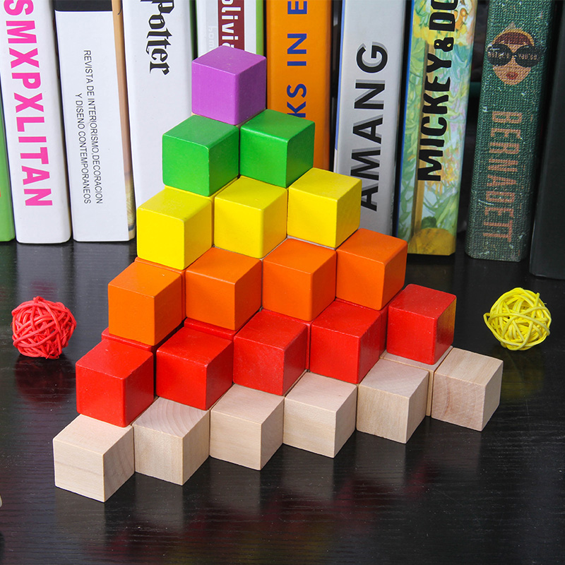 正方体积木立方体小方块数学教具建筑模型儿童益智方块幼儿园玩具