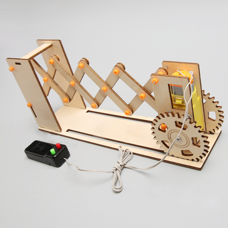 DIY电动道闸科技小制作电动伸缩门中小学生实验套装stem儿童玩具1