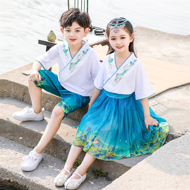 六一儿童表演服少数民族服装儿童中国风班服幼儿园男童女童演出服