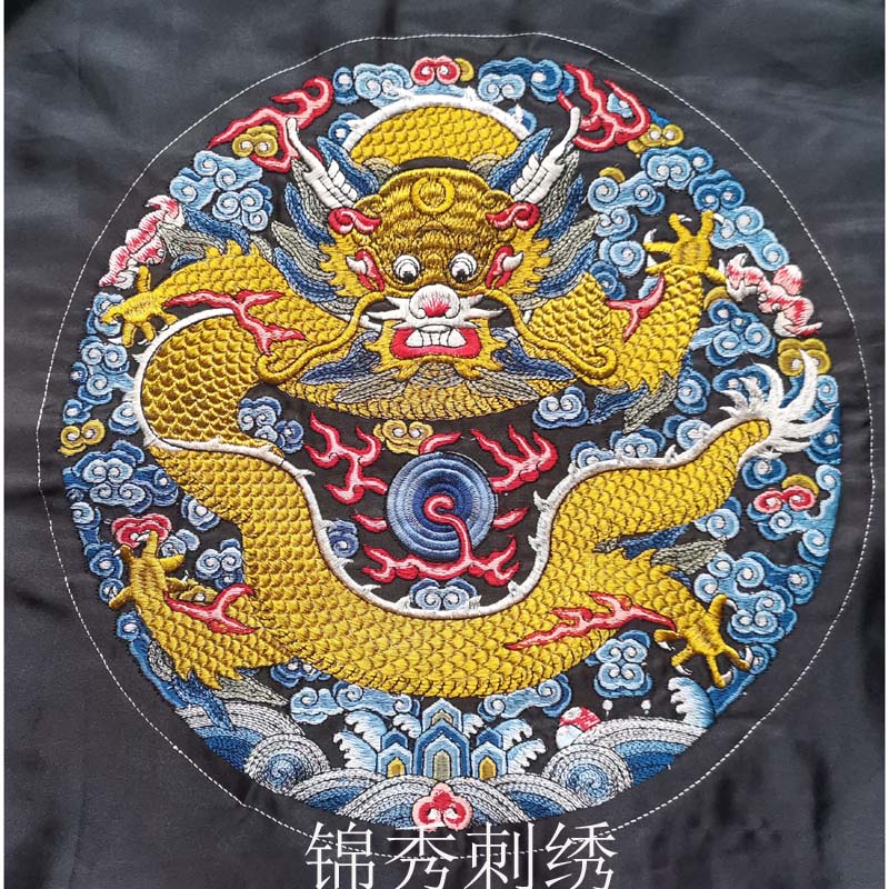 中国风男装复古重工刺绣龙补子龙袍中式唐装古风王爷服刺绣