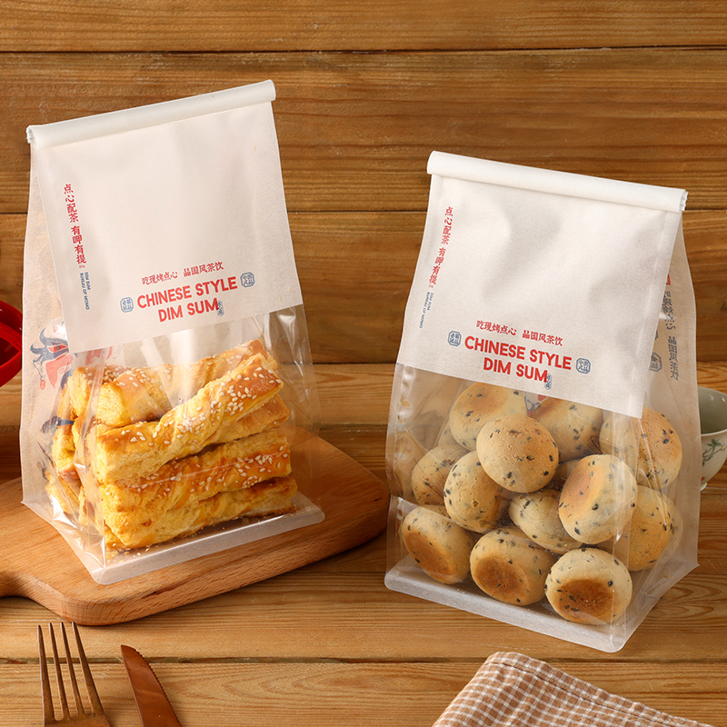 国潮风中式点心包装袋烘焙食品桃酥自封袋子面包吐司袋饼干蛋卷袋