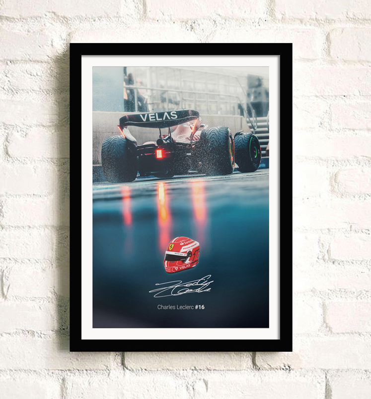 勒克莱尔有框画装饰画F1赛车海报法拉利挂画现代简约画客厅画墙画