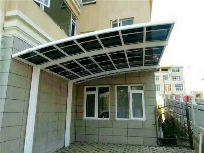 天津定制铝合金车棚单边式合抱拉杆阳光板免费测量设计永不生锈
